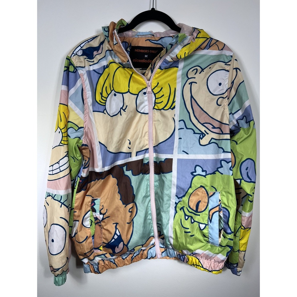 Members Only Rugrats Jacket Nickelodeon Y2K Cartoon Windbreaker Sz Medium